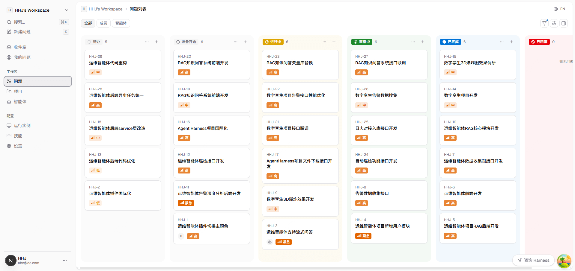 AgentHarness dashboard preview